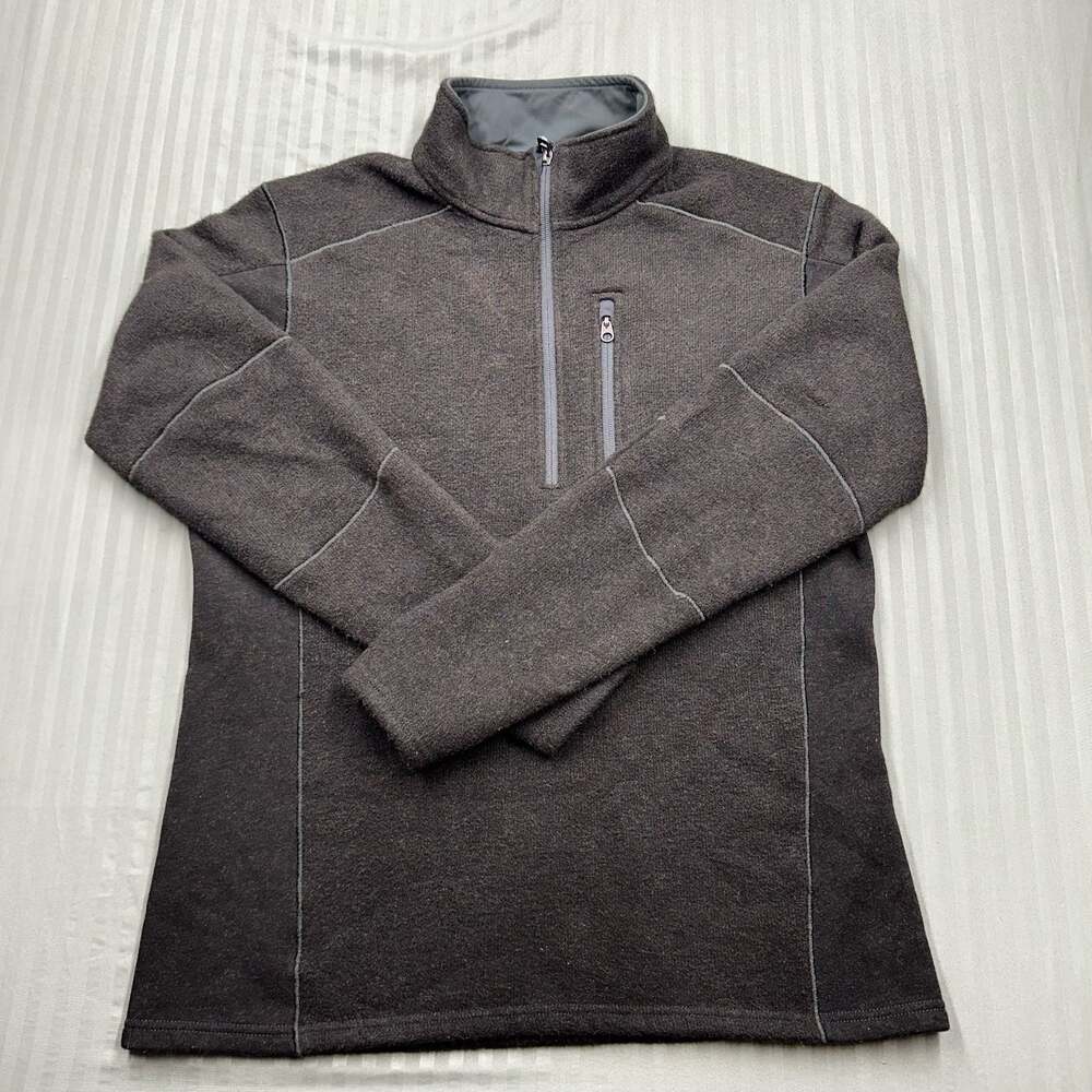 KUHL EUC Interceptr Quarter-Zip Fleece Pullover Sweater Men's Large Black Style